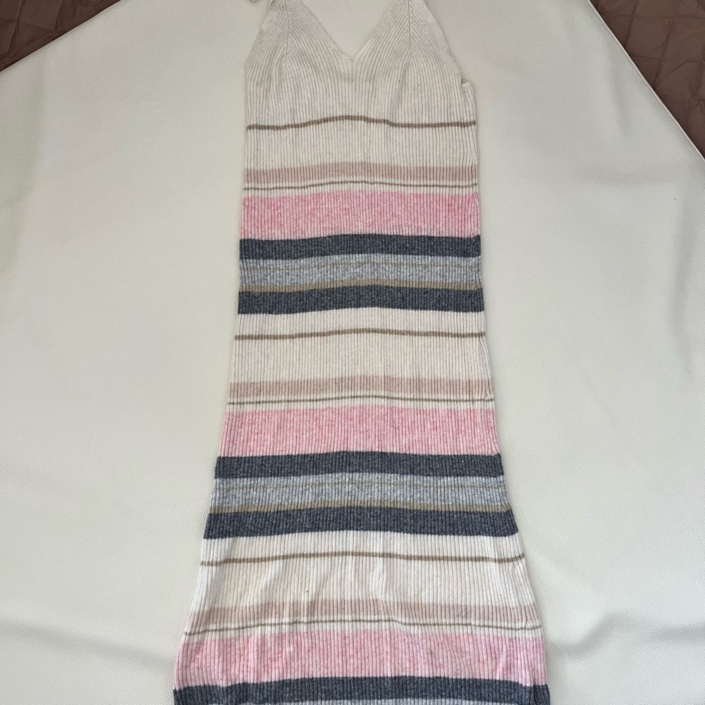 Z Supply Striped Pink and Gray Knit Dress